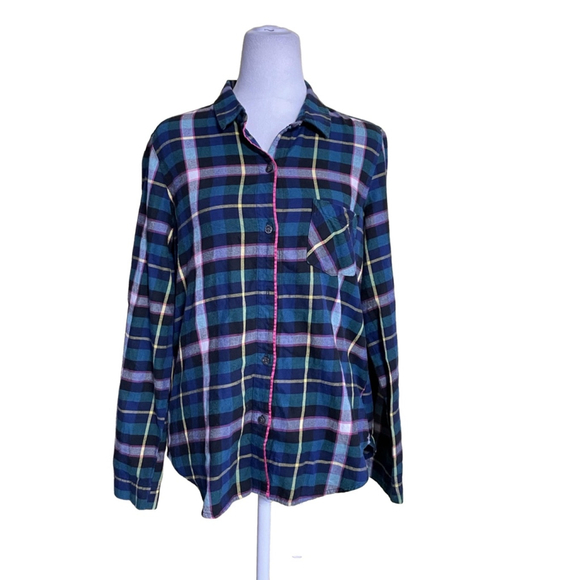Women's Victoria's Secret Plaid Shirt, Size S/P, Blue - Picture 2 of 4